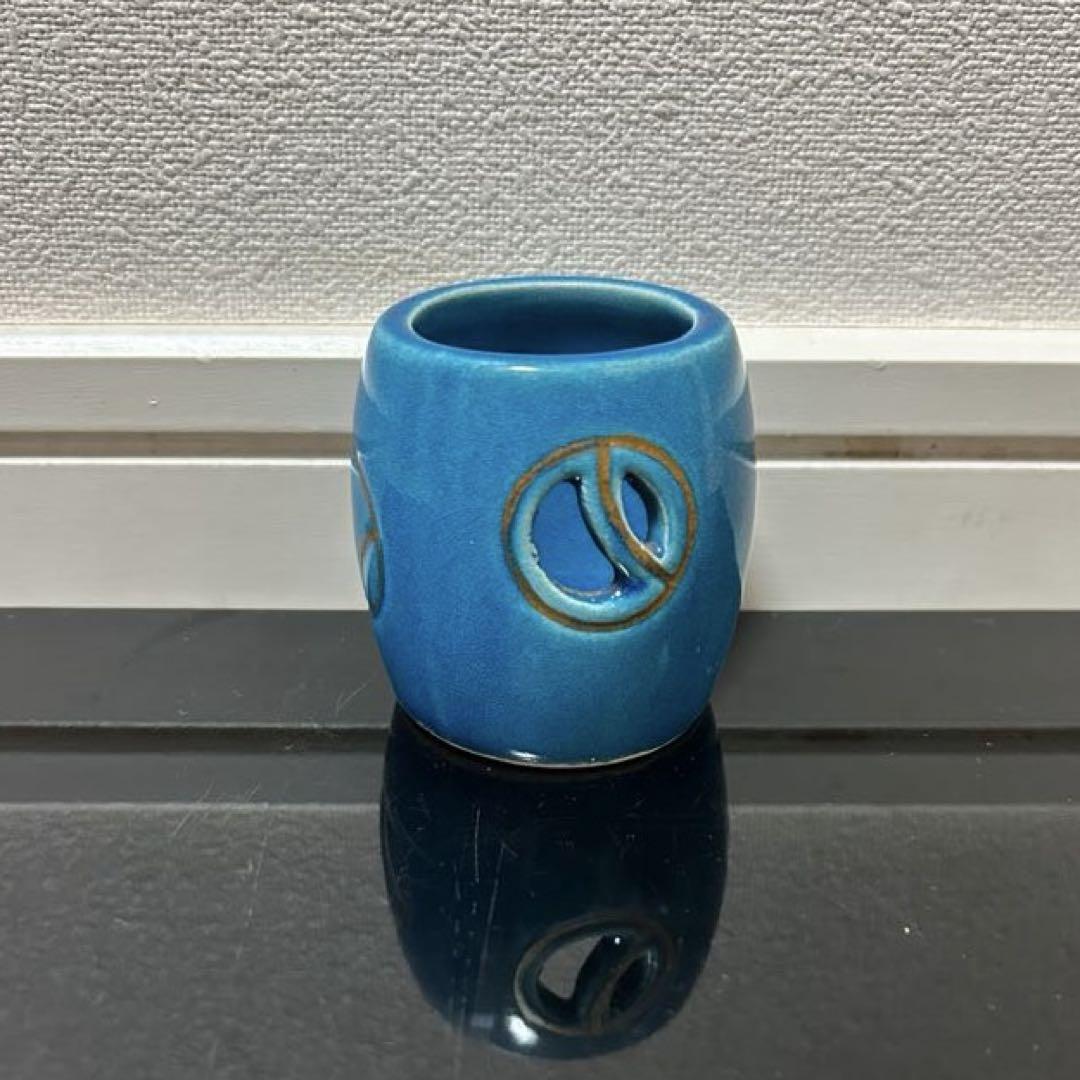 【茶道具】真葛香斎造　浅黄ツボツボ蓋置　（共箱）　○ 浅黄交趾ツボツボ蓋置 茶碗茶道具懐石茶箱鵬雲斎坐忘斎淡々斎即