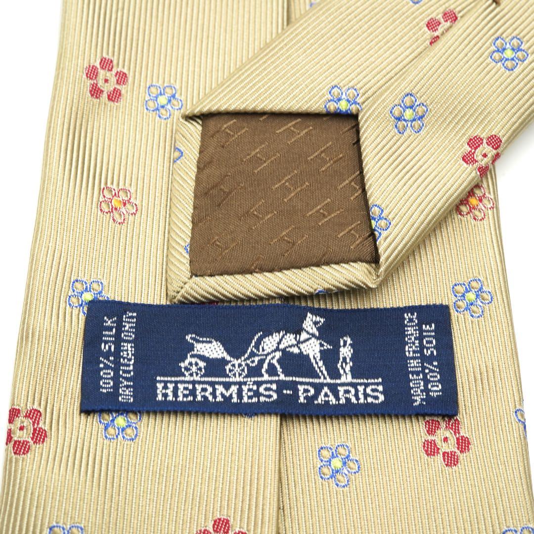 流行に  ネクタイ HERMES ✨未使用展示品✨ 花柄 フラワー 刺繍 小物