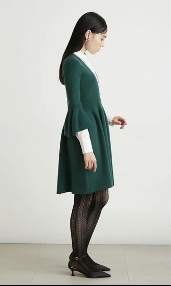 AO daikanyama 藍染ギャザーカシュクールドレス ワンピース 藍