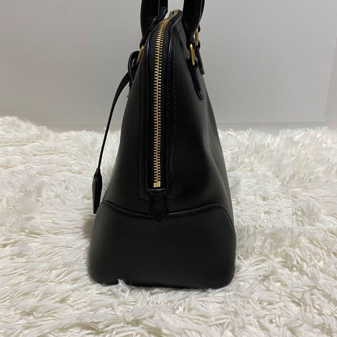 美品】mila owen ワイドショルダーボストンバッグ ブラック