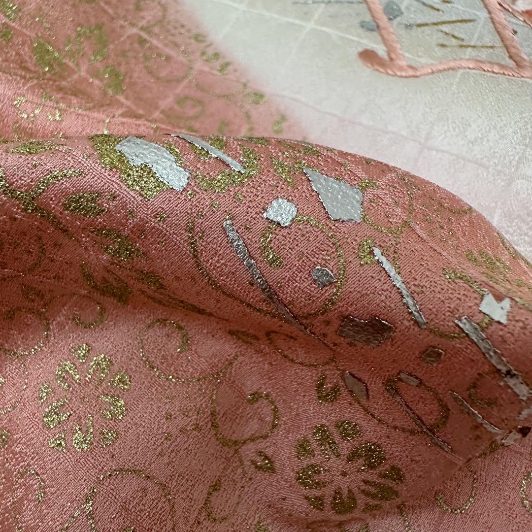 作家物 付下げ 裄67 刺繍の御所車 暈しに金彩 着物 正絹 RK-5417 作家物 付下げ 裄67 刺繍の御所車 暈しに金彩 着物 正絹 RK-5417