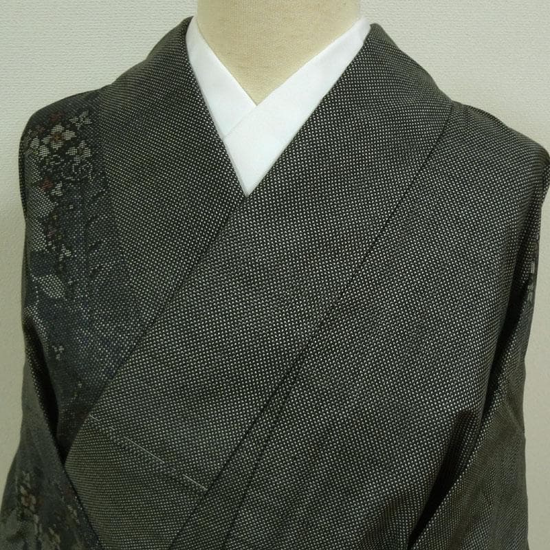 青の葉のシルエットと小花 大島紬調 トールサイズ 青の葉のシルエットと小花 大島紬調 トールサイズ