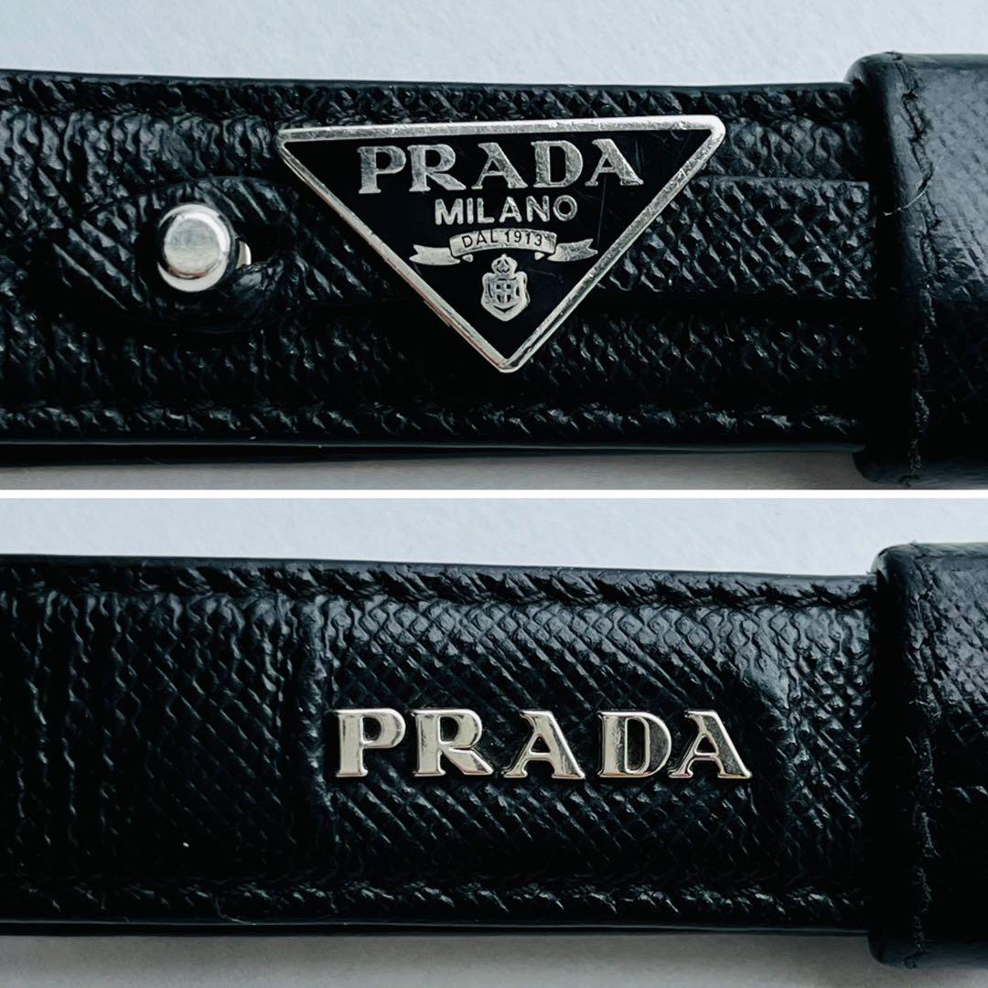 【美品】PRADA プラダ サフィアーノ レザー キーリング キーホルダー