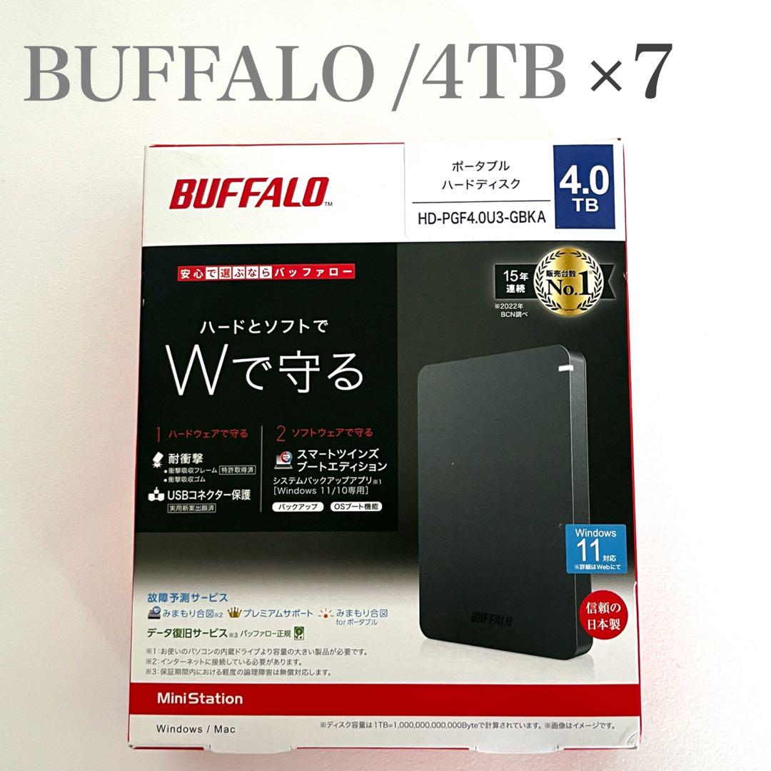 外付けハードディスク・ドライブ BUFFALO HDD 4TB HD-PGF4.0U3-GBKA