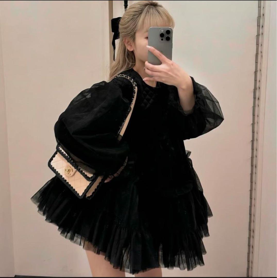 【新品】 Ballerina tulle quilting one-piece