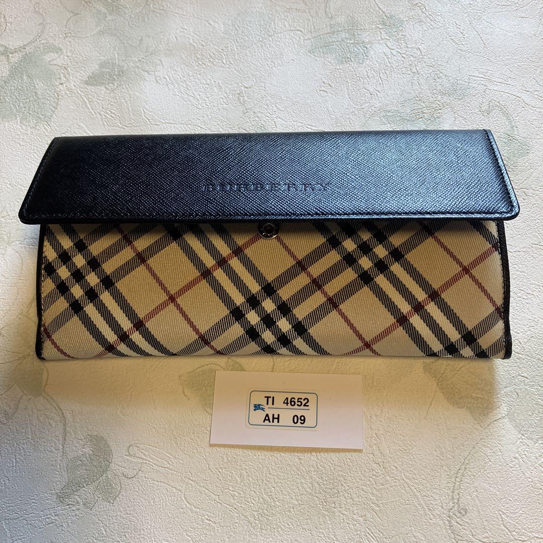BURBERRY チェック柄 レザー 長財布 箱付き