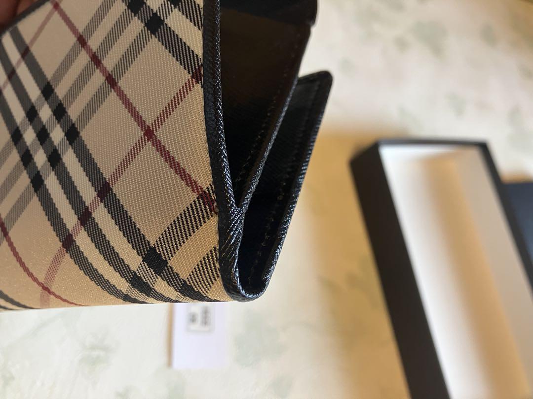BURBERRY チェック柄 レザー 長財布 箱付き