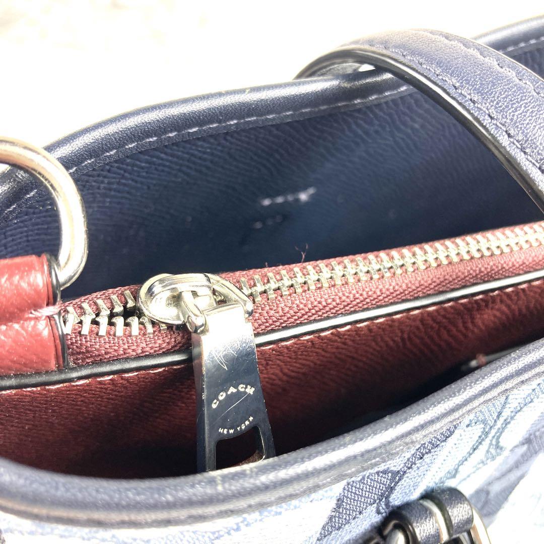 GWセール❗️COACH ショルダーバッグ 2way モリートート ストライプ