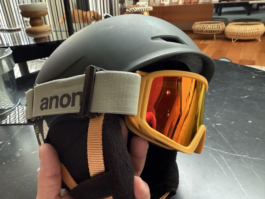 anon、キッズ、ゴーグル付きヘルメット、サイズS/M