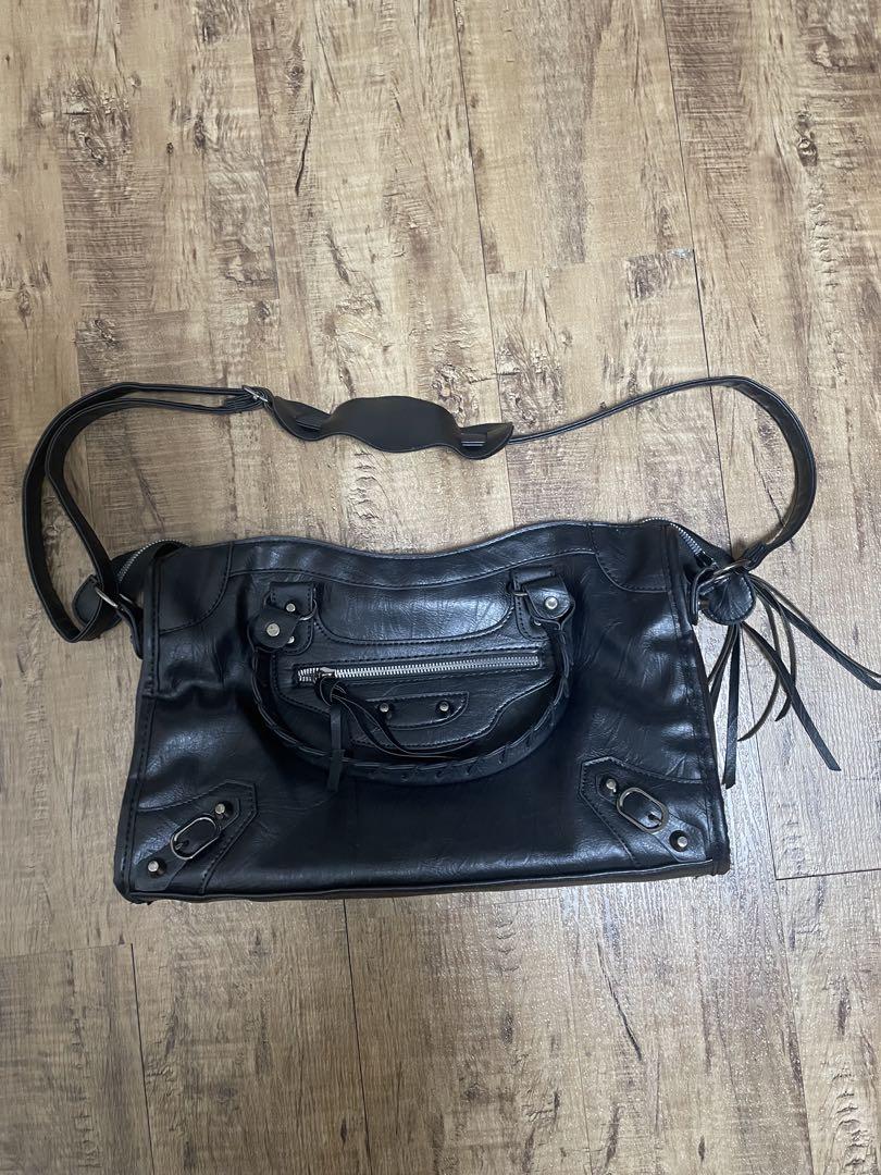 00’s archive CITY leather hand bag BLACK