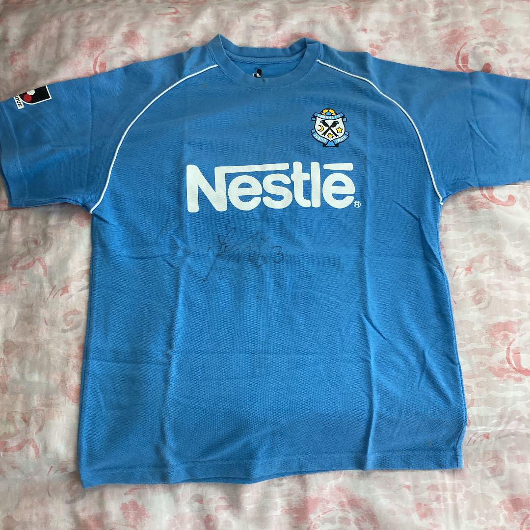 最新モデル 福西崇史 直筆サイン入り ジュビロ磐田 ユニフォームTシャツ 23 ウェア