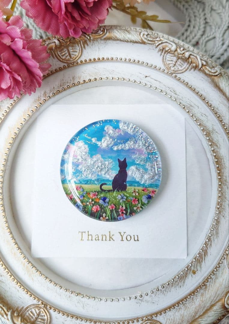 レジン 猫 ヘアゴム ブローチ ポニーフック No.222 NEXPOTALLINN_EU