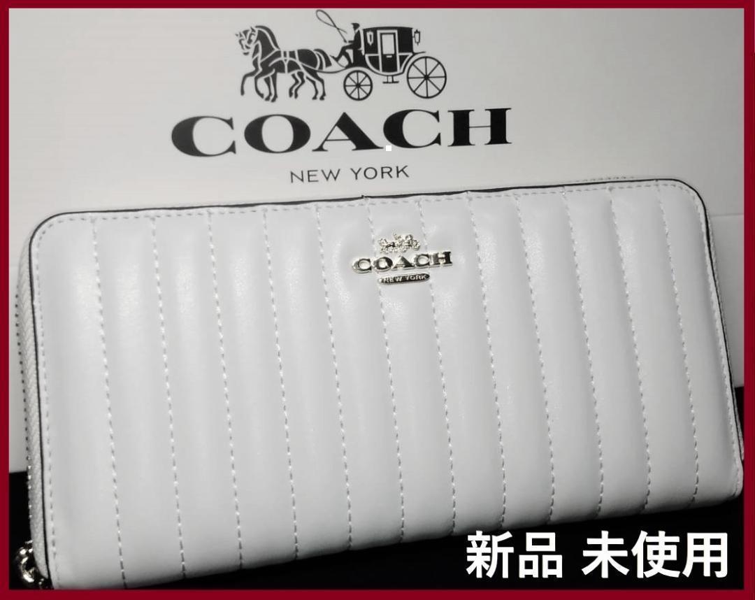 COACH 新品 ホワイト 長財布 レディース コーチ 小物 白 財布 J02