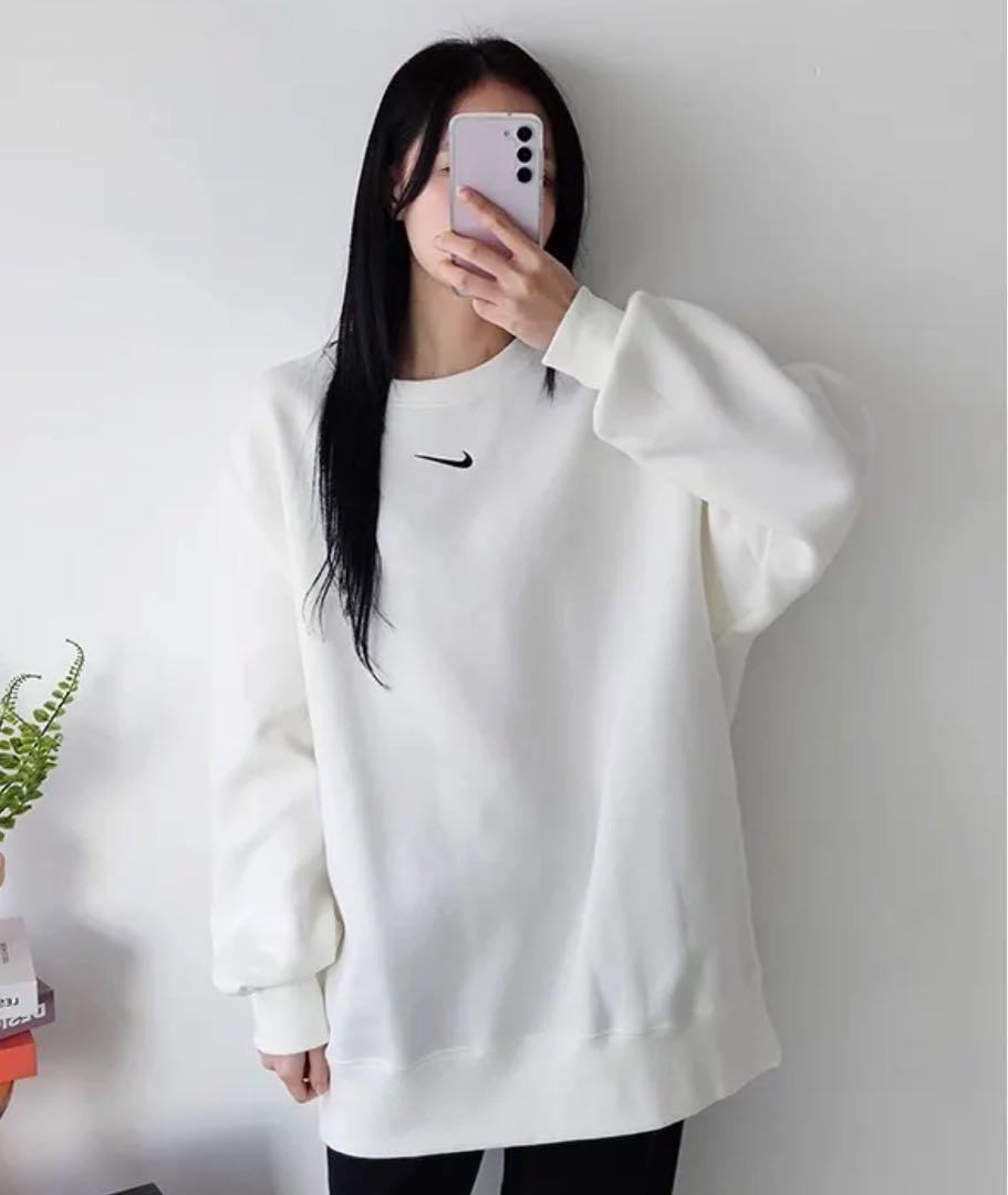 XL 新品 ナイキ オーバーサイズ スウェット トレーナー ワンピース 白