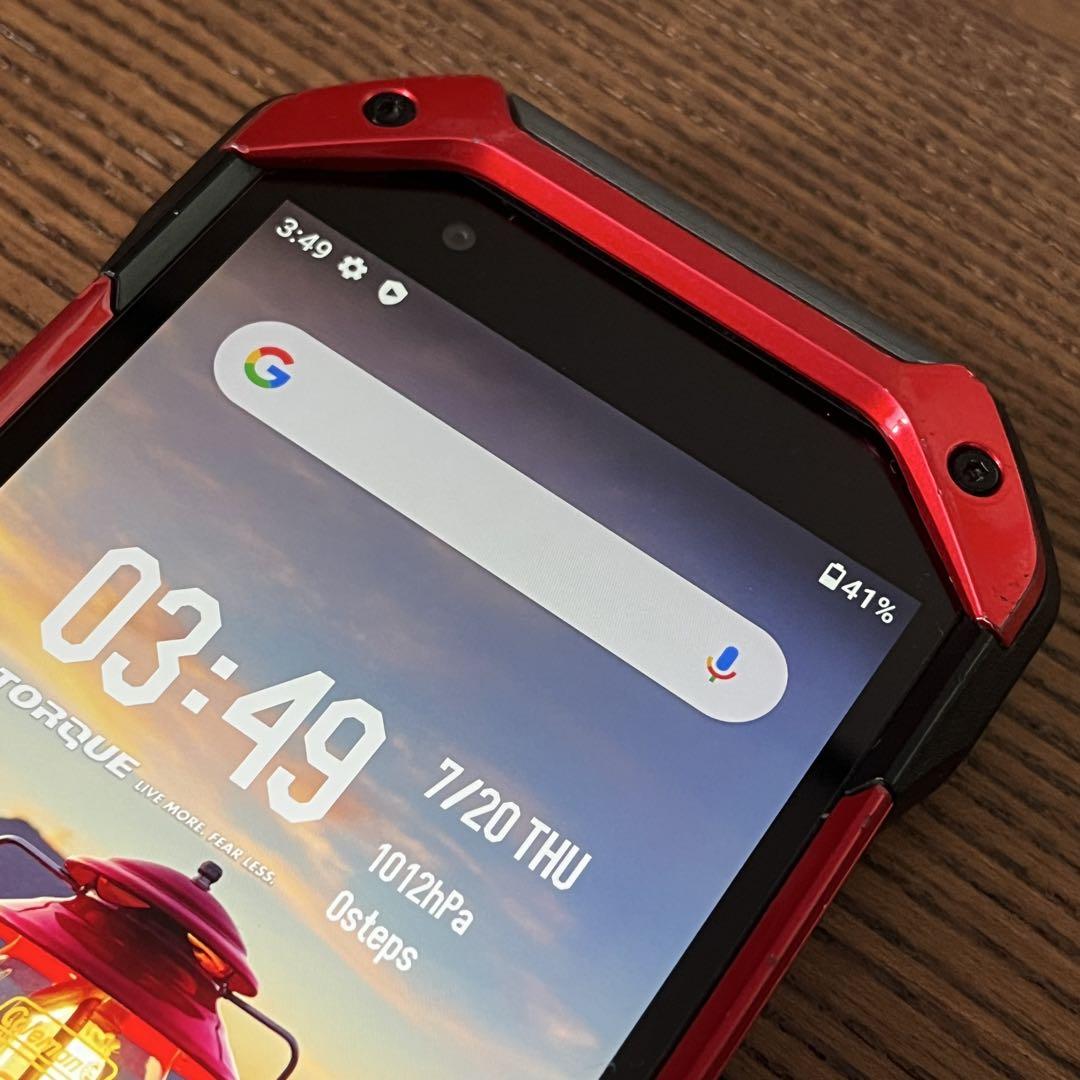 美品 au TORQUE 5G 128GB KYG01 レッド コールマン 本体