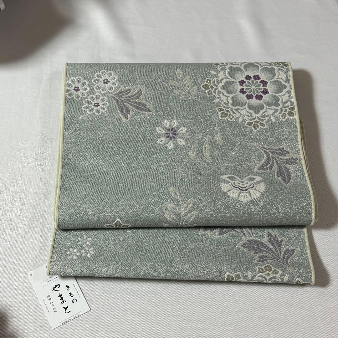 きものやまと 銀通し 化繊 洗える名古屋帯