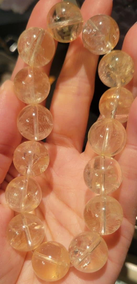 秘蔵 究 ウラル産 イエローレムリアン水晶ブレスレット 1点新品、♥