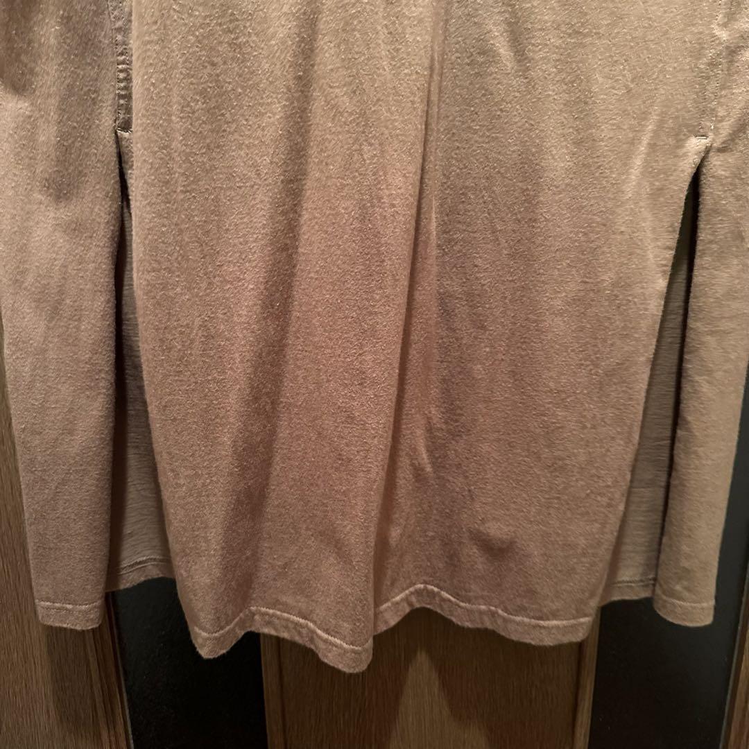 unfil アンフィル ロング半袖Tシャツワンピース キャメル