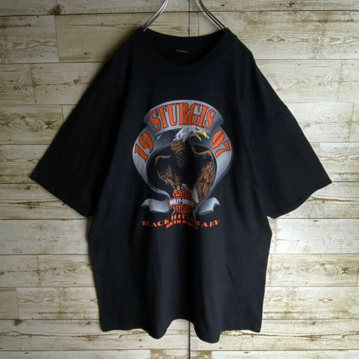 超希少デザイン】ハーレーダビッドソン☆ビッグロゴ入りTシャツ 90s