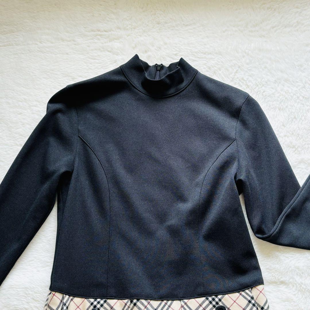 バーバリー　BURBERRY 黒xノバチェック　ワンピース　150
