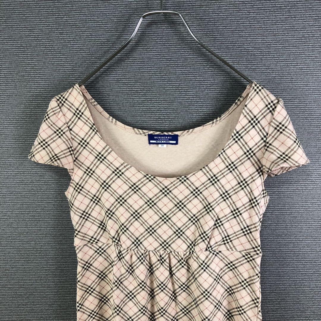 BURBERRY BLUE LABEL フレンチスリーブ BURBERRY BLUE LABEL ノバチェック フレンチスリーブカットソー