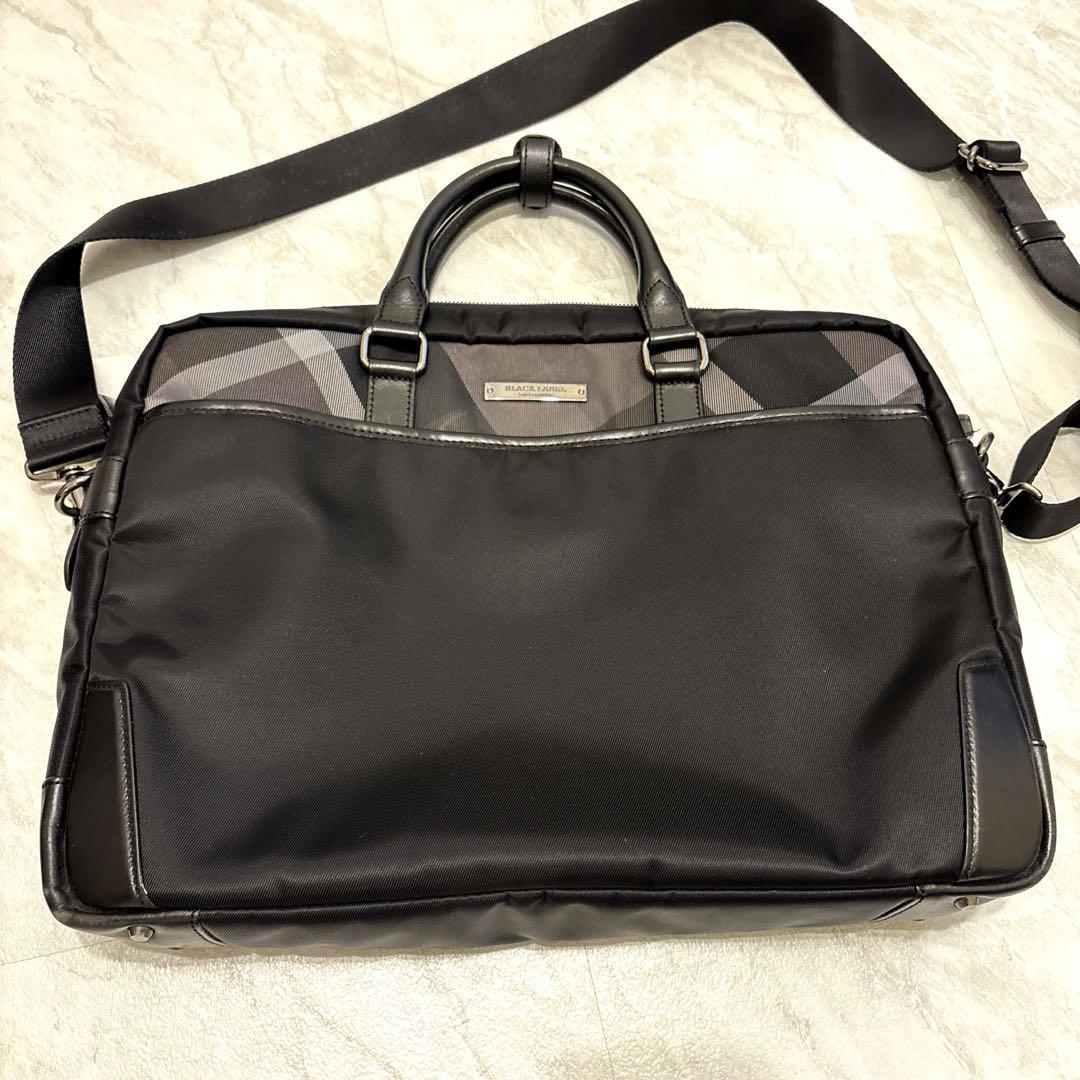 【美品】ブラックレーベル　 2way ブリーフケース レインカバー付　ビジネス