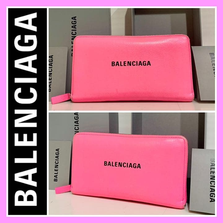 一 番 安い もの 希少 箱と付属あり 青山店購入 Balenciaga バレンシアガ 財布 ピンク 工場直営店 Nankangph Com