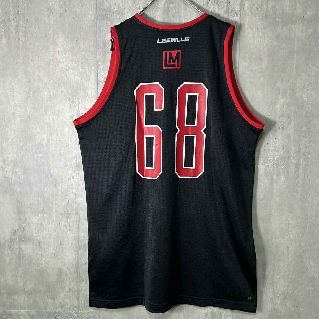 完売品 Reebok Les Mills コラボ メッシュ タンクトップ 黒赤