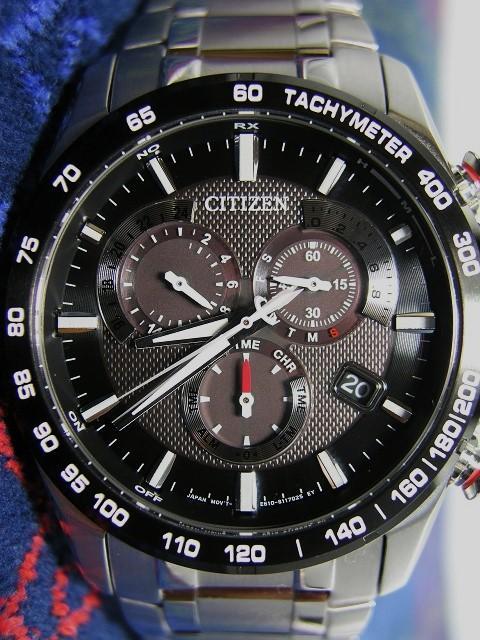 中古動作良_CitizenLocalTimeAlarmCrono電波_E610