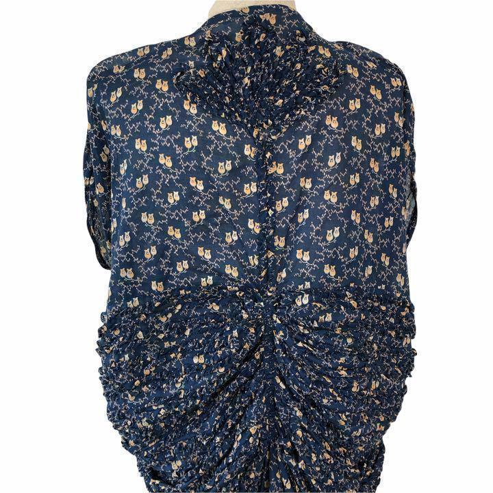 美品】ズッカ 流麗ワンピース 花柄 藍色 M ハイセンス 216 - メルカリ