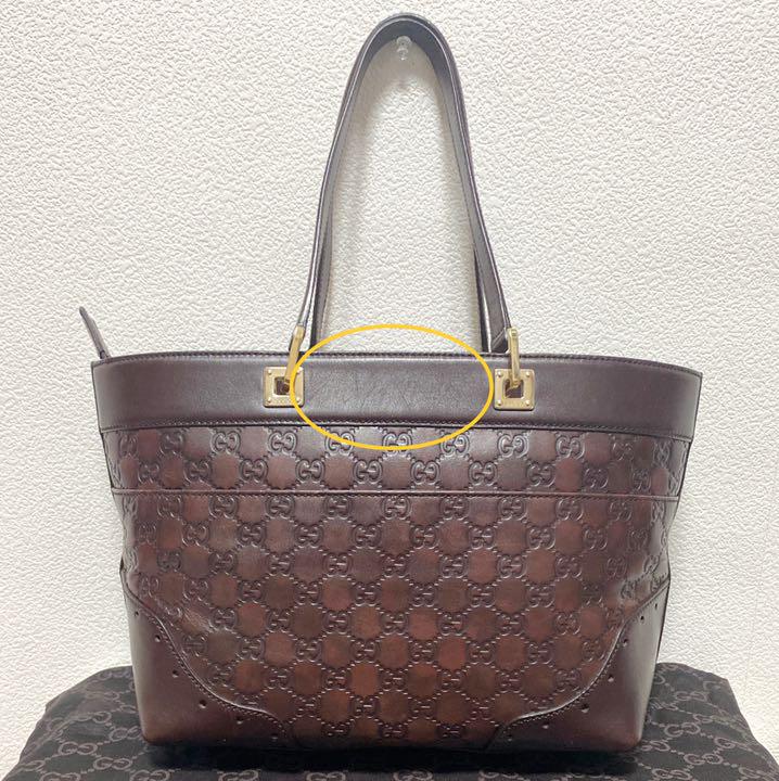 GUCCI グッチ GG トートバッグ ハンドバッグ ゴールド ロゴ グッチシマ