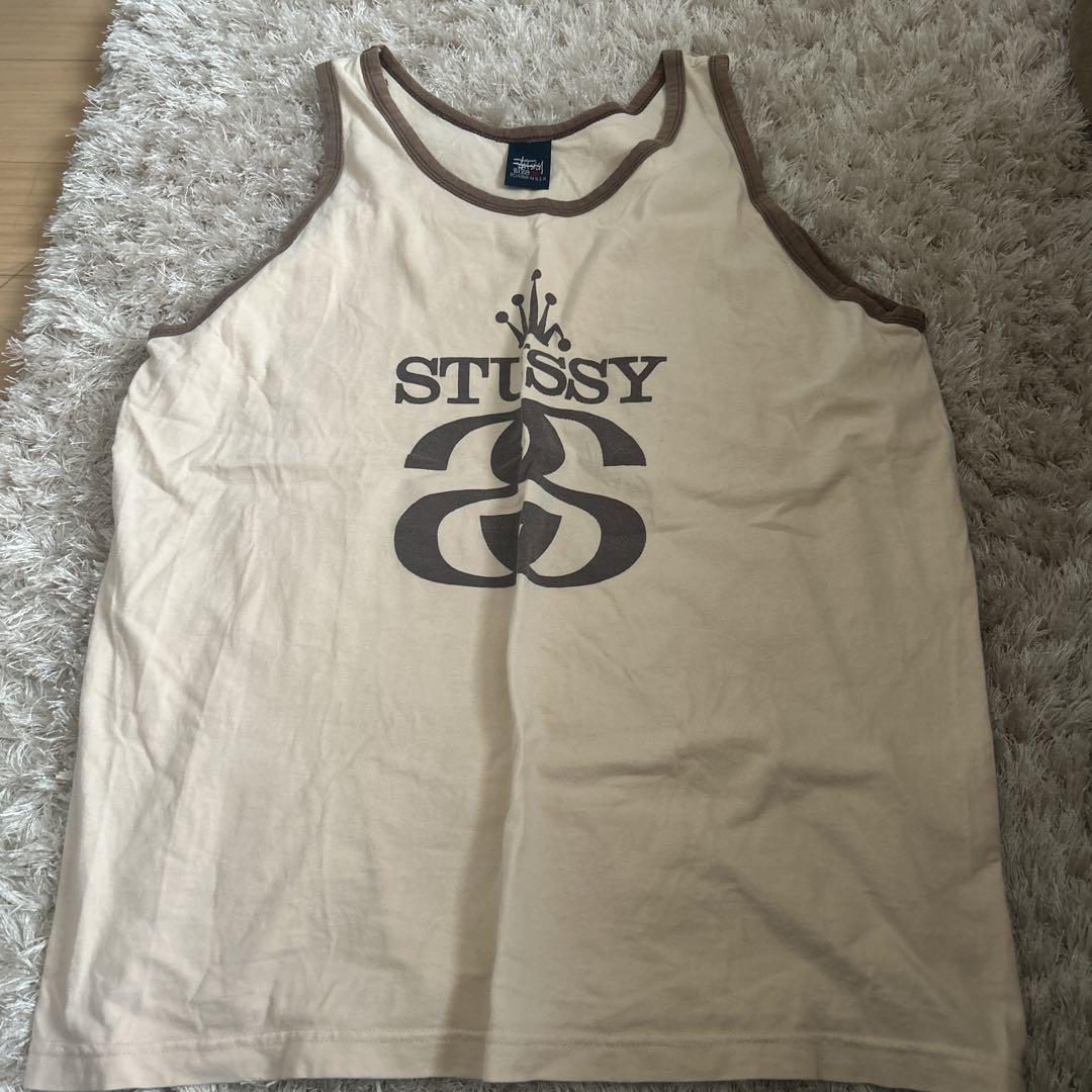 stussy タンクトップ STUSSYステューシー タンクトップ ナス紺 フェード XL