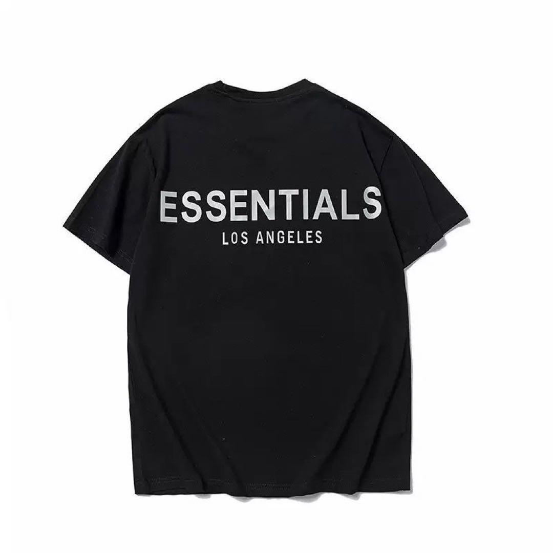 Fog Essentials 半袖ブラックtシャツ黒　反射フォント　ロゴ　tee セール】【FOG ESSENTIALS】エッセンシャルズ LOGO TEE ロゴ T