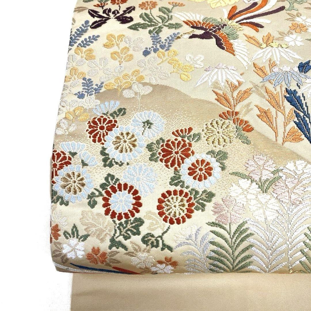 定番のお歳暮 菊花 鳳凰 名古屋帯 笹 p 044a 着物 金糸 撫子 着物・浴衣