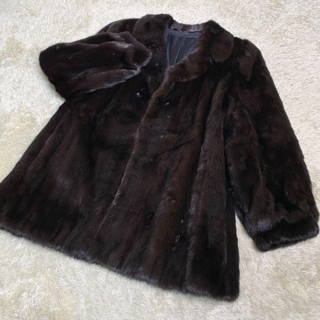 グラマミンク MINK リアルファー 本毛皮 貂皮 ハーフコート Lサイズ相当 7,800円