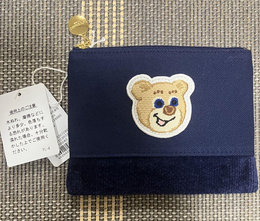 【未使用】ラブラリーバイフェイラー　テディ　ネイビー　ワッペンポーチ