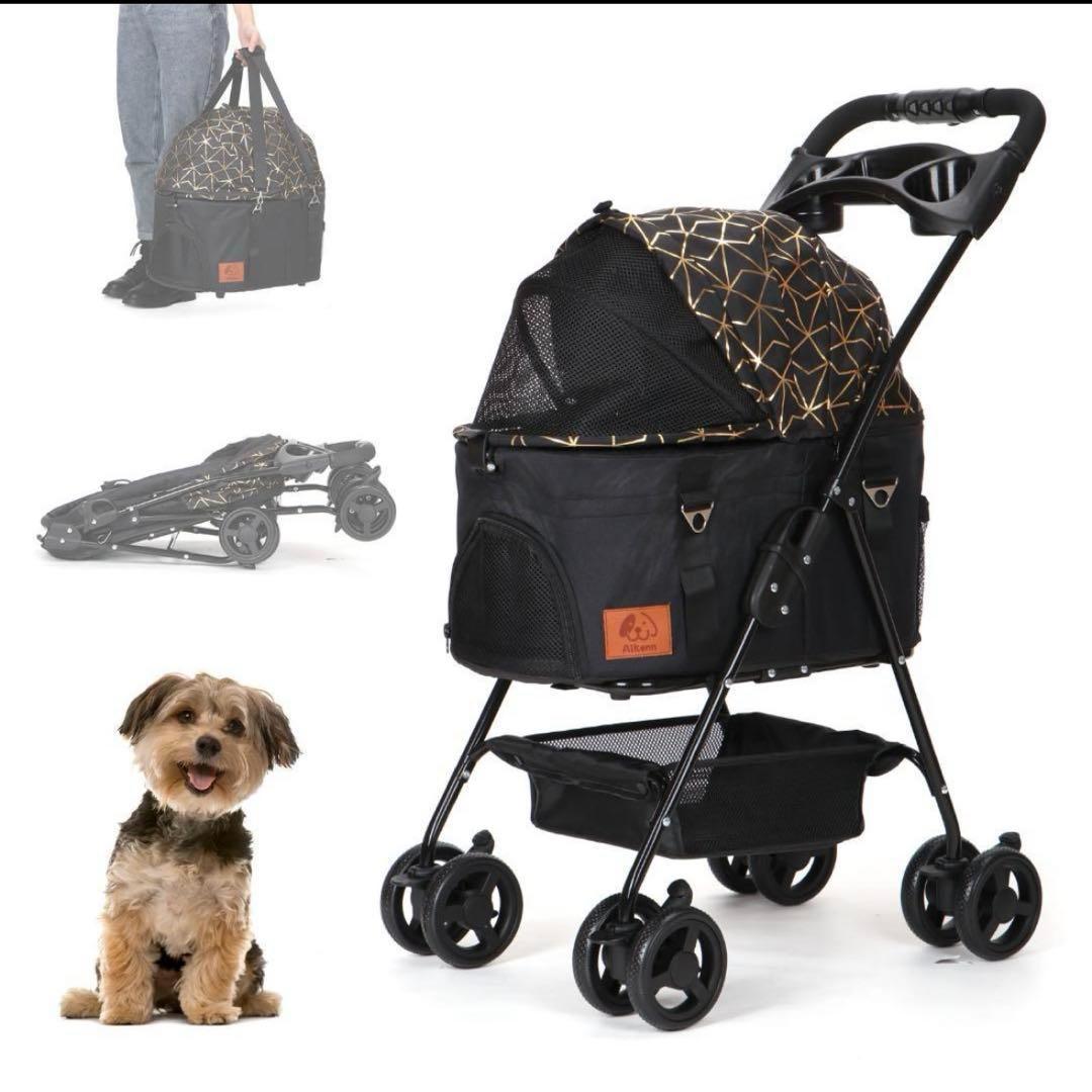 ペットカート 折りたたみ 犬用ベビーカー 猫 犬 兼用 軽量 取り外し ４輪
