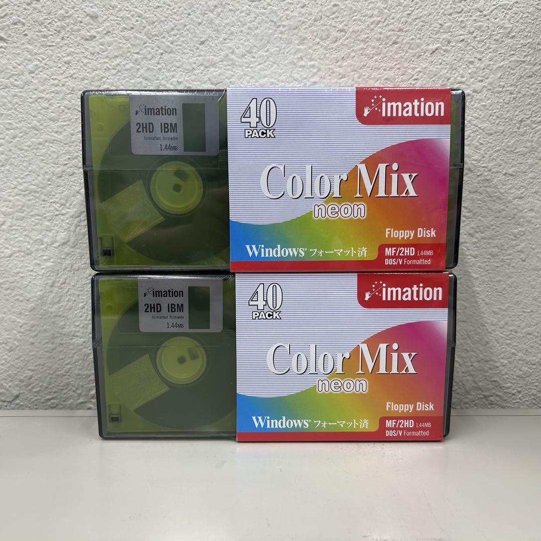 フロッピーディスク 40枚 ネオン 新品 未使用 未開封 imation