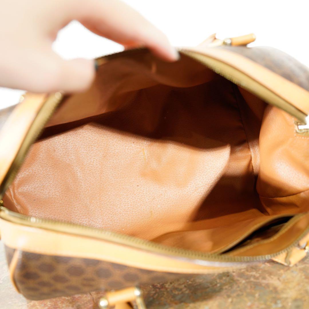 CELINE セリーヌマカダム柄ロゴデザインボストンバッグ
