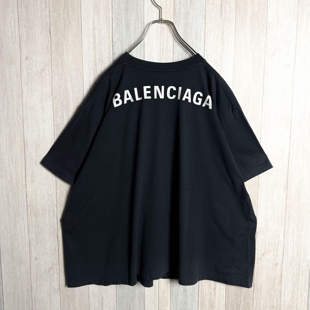 2973【超人気デザイン】ポルトガル製 バレンシアガ バックロゴ 半袖 Tシャツ