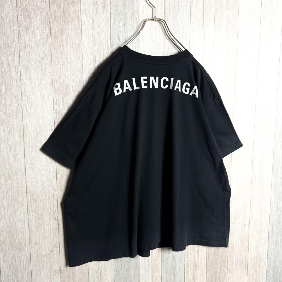 2973【超人気デザイン】ポルトガル製 バレンシアガ バックロゴ 半袖 Tシャツ