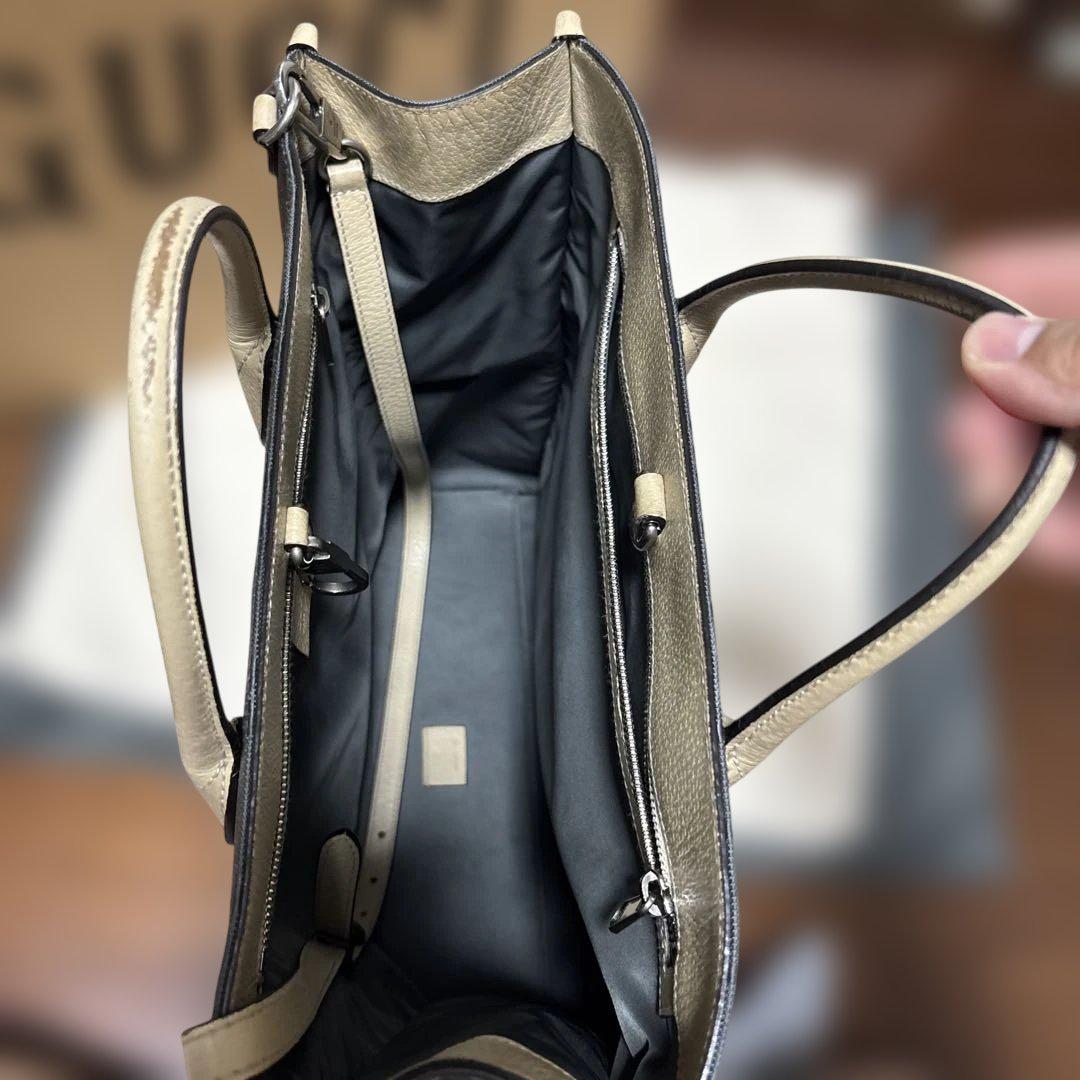 GUCCI グレー ナイロン ショルダーバッグ