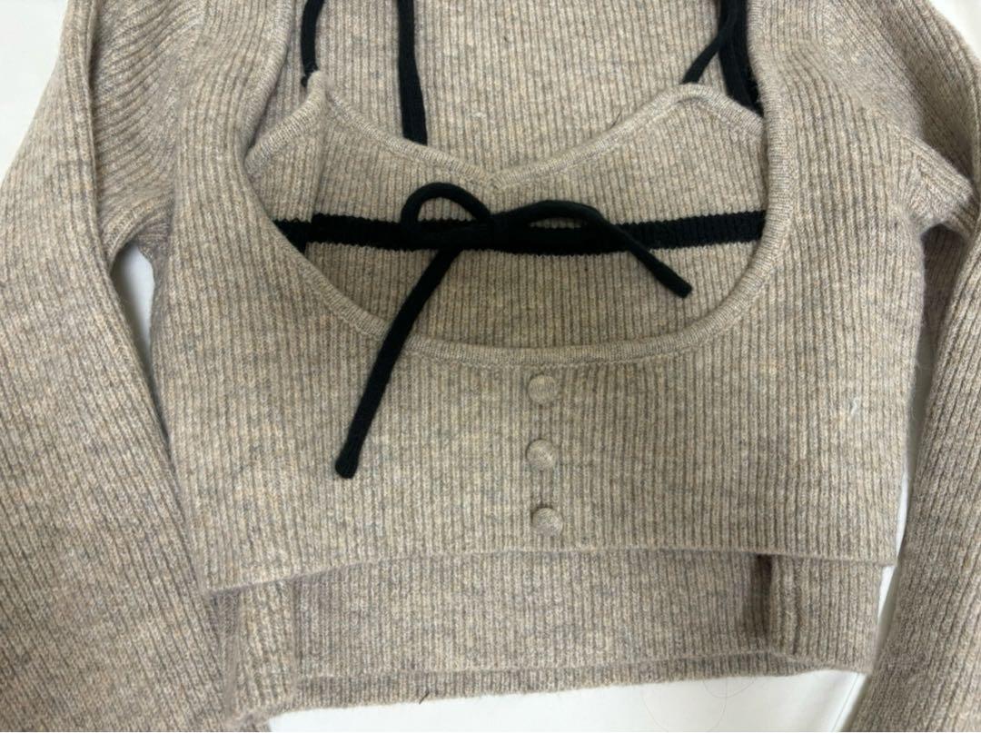 andmary Natalie ribbon set gray アンドマリー