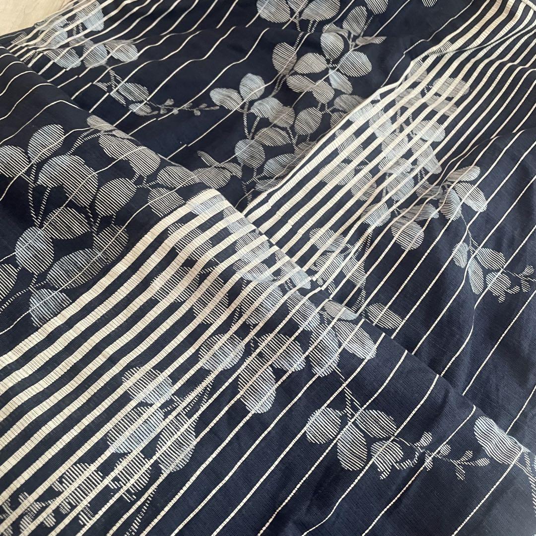美品　夢工房　現代綿呂　単色　浴衣 着物　夏物　紺 美品 現代綿呂 単色 浴衣 着物 夏物 紺 夢工房 - メルカリ