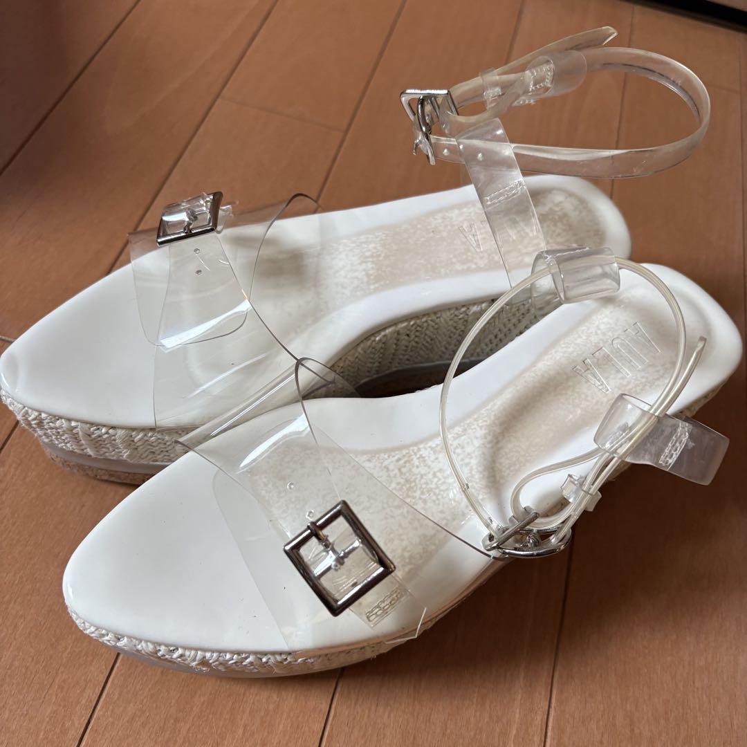 AULA 厚底クリアサンダル 23.5cm