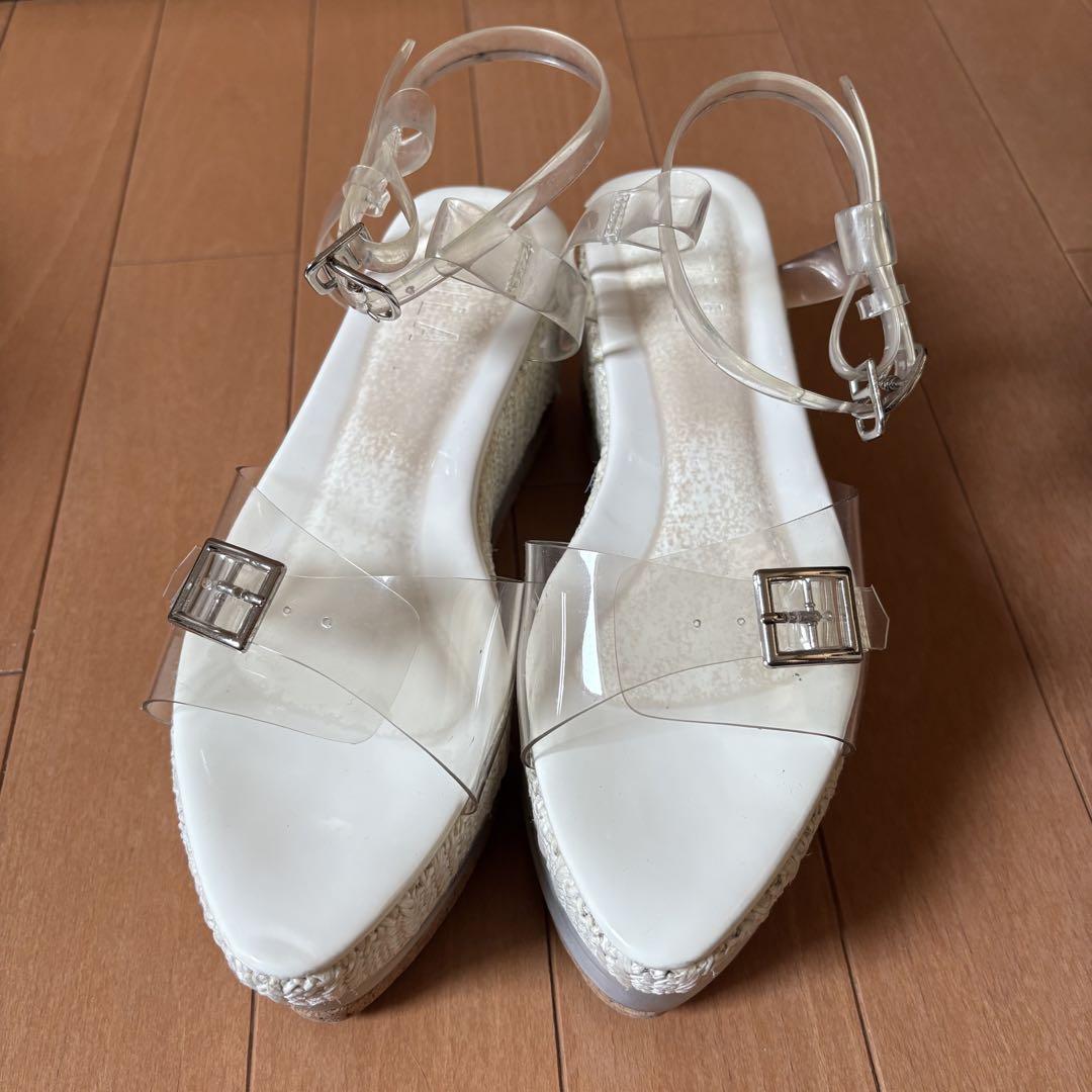 AULA 厚底クリアサンダル 23.5cm
