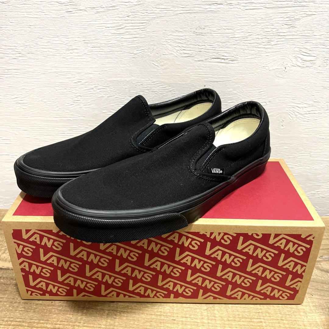 US企画 新品 希少 27.5cm VANS SLIP ON all black