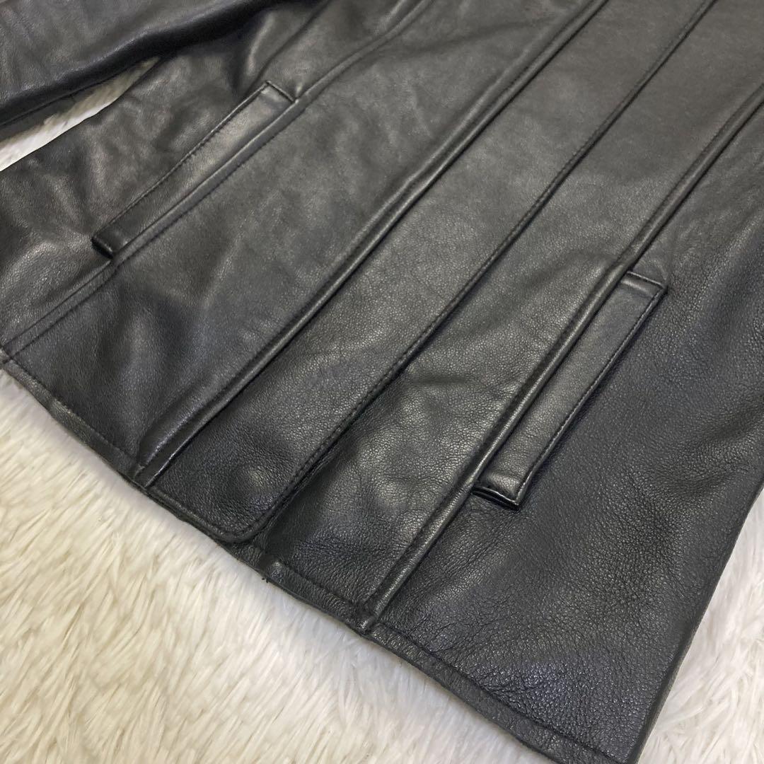 極美品】もりのがっこう ラムレザー ライダース ノーカラー
