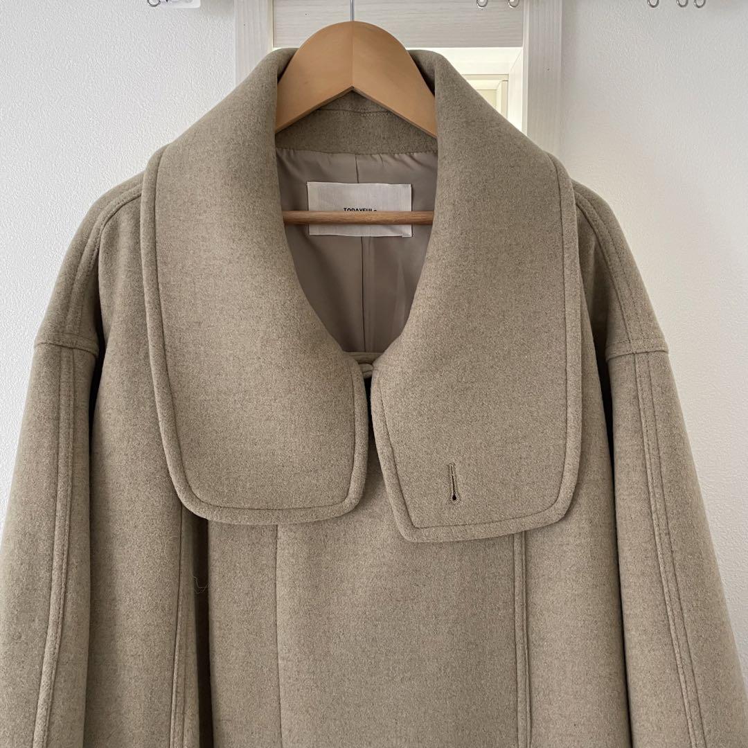 【あすつく】 トゥデイフル】Standcollar Wool Coat 36（オリーブ） ジャケット・アウター