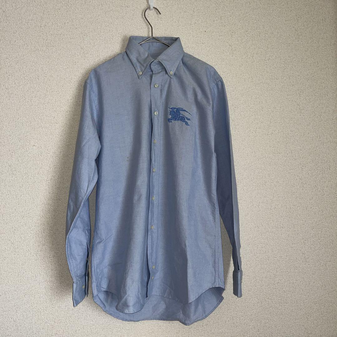 バーバリー　ボタンダウンシャツ 騎馬刺繍付き